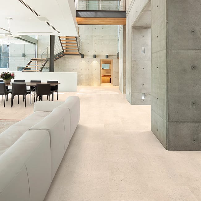 White Cork Floor